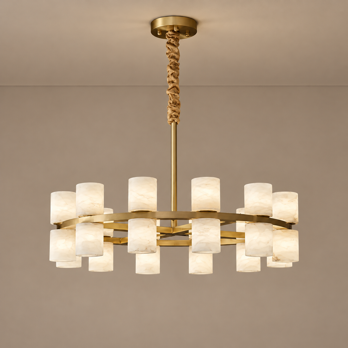 LUSTRE CYLINDRE EN ALABASTRE | CLNH01440