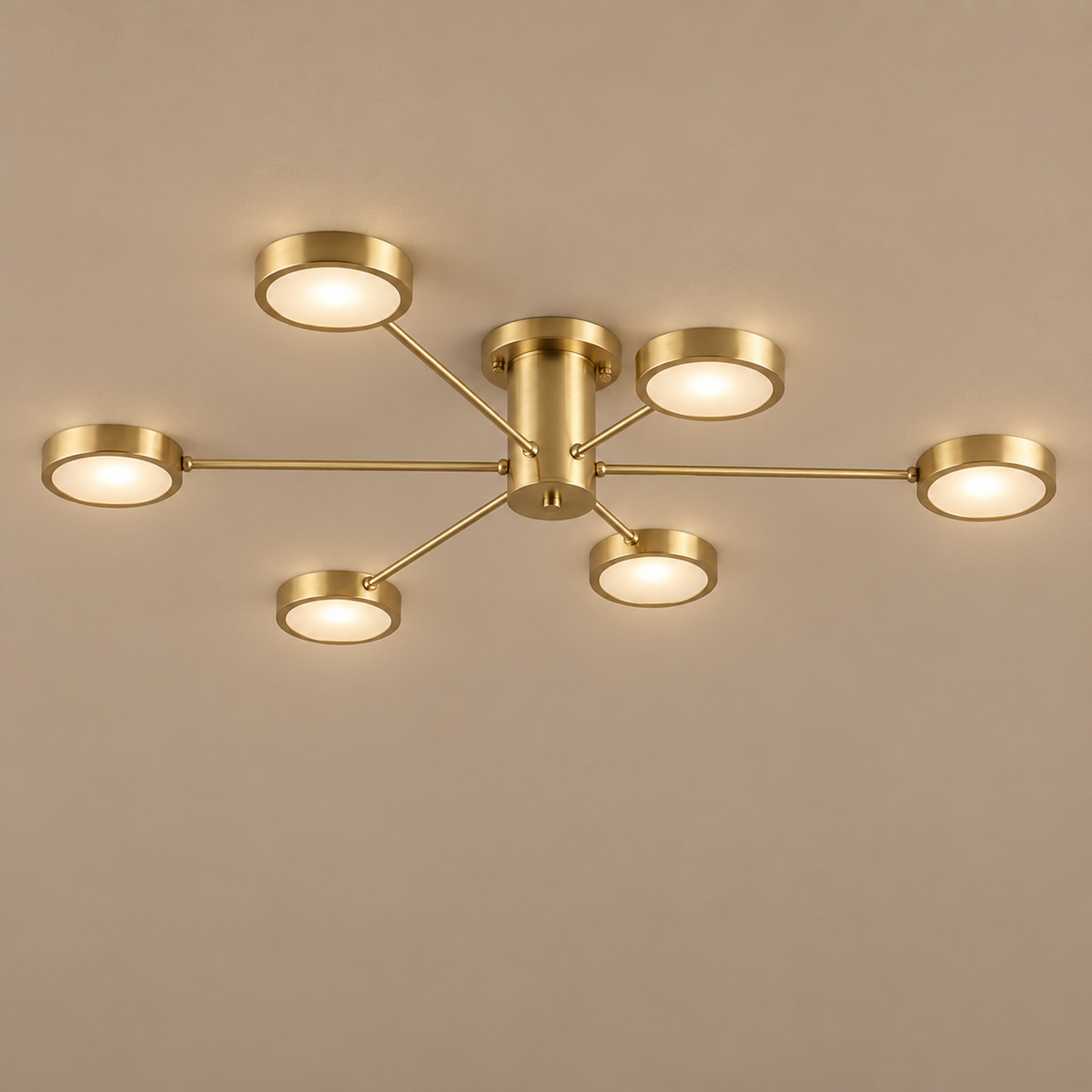 MODERNE KUPFER-DECKENLEUCHTE MIT HALBFLACHEM MONTAGE | DESIGN CMJG500