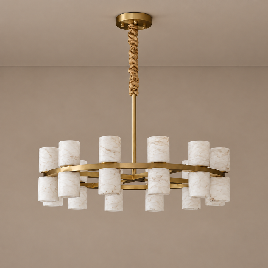 LAMPADARIO A CILINDRO IN ALABASTRO