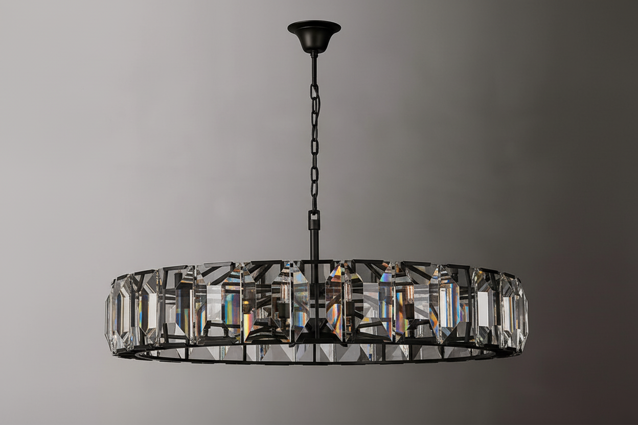 ROUND CRYSTAL HALO CHANDELIER | CLPORH009k