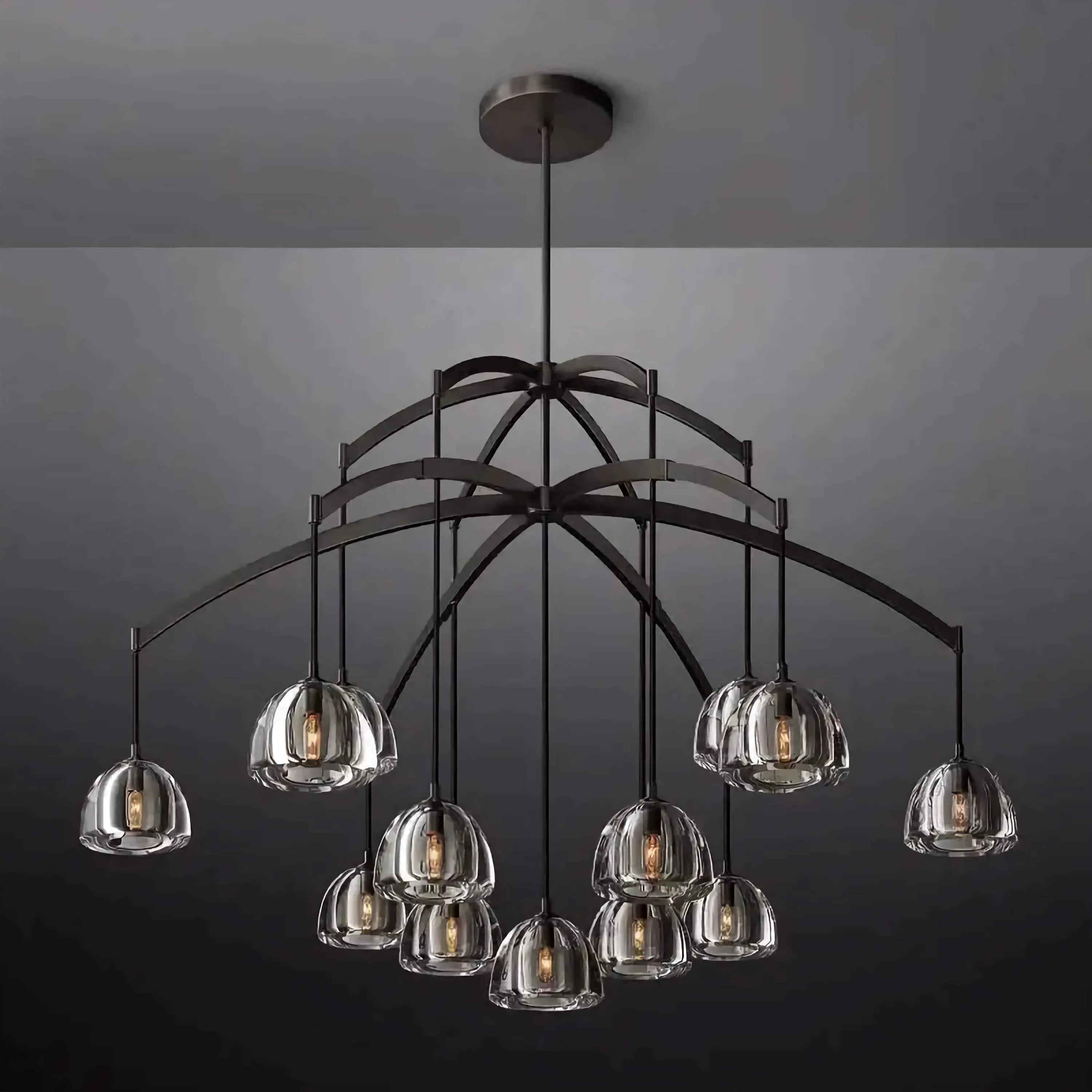 Luxury Chandeliers 13 Lights Ceiling Lamps for Dining Room Black Finish