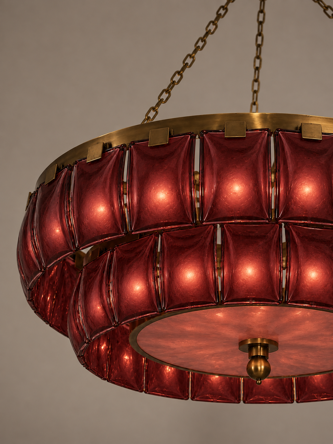 THE AMBER CHANDELIER | HAND-POURED AMBER GLASS & ANTIQUE BRASS