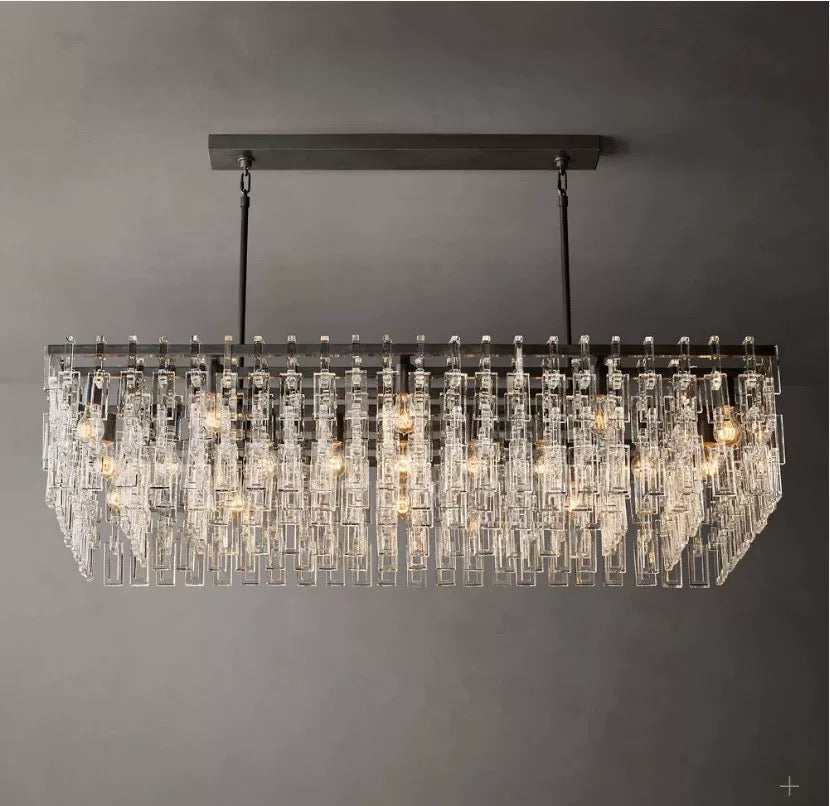 HAND-CUT CRYSTAL RECTANGULAR CHANDELIER | CLHUYL0250-R