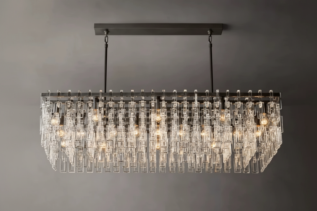 HAND-CUT CRYSTAL RECTANGULAR CHANDELIER | CLHUYL0250-R