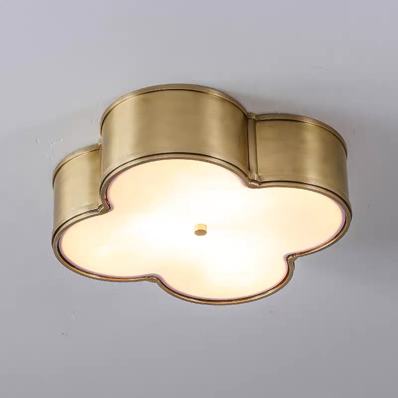 QUADRIFOGLIO BRASS FLUSH MOUNT | OPAL GLASS | CLQDF401NB