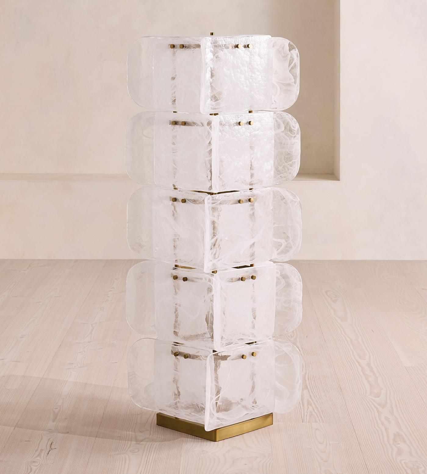 HAND-BLOWN Frosted GLASS FLOOR LAMP | CLSP255B