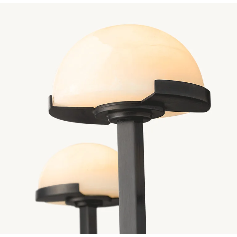 Modern Tiered Brass and Marble Chandelier – 3 Arched Lighting for Living Room or Dining