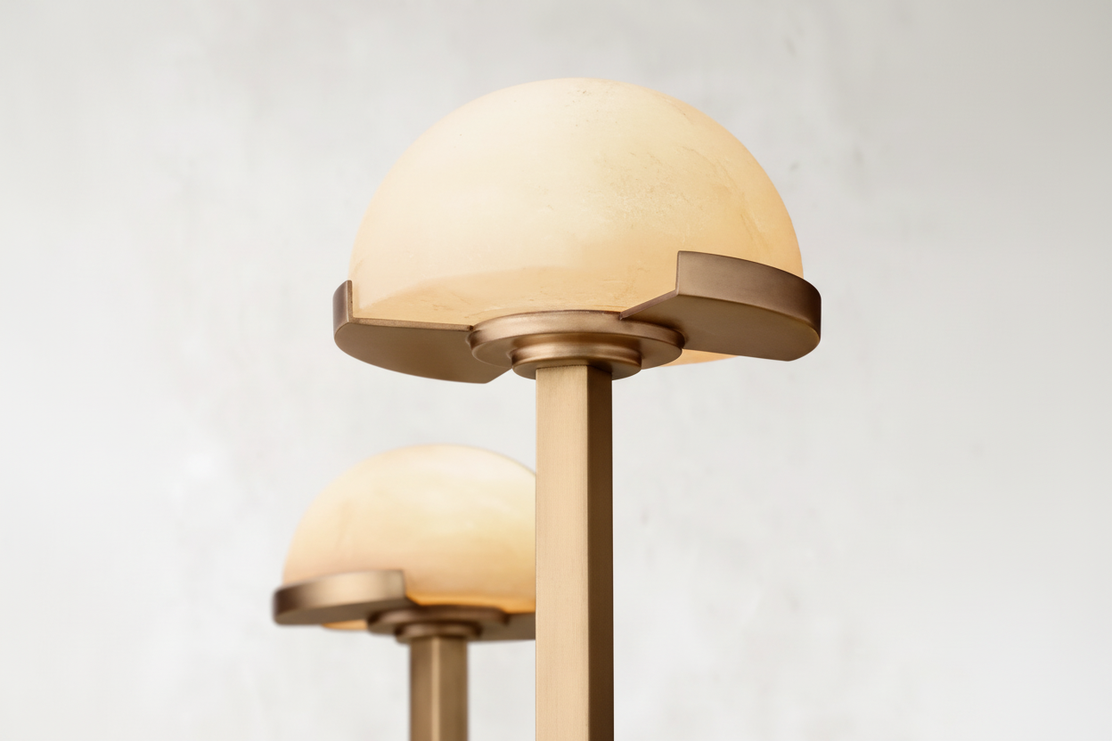 3 ARCH MODERN TIERED BRASS MARBLE CHANDELIER | CL02453T