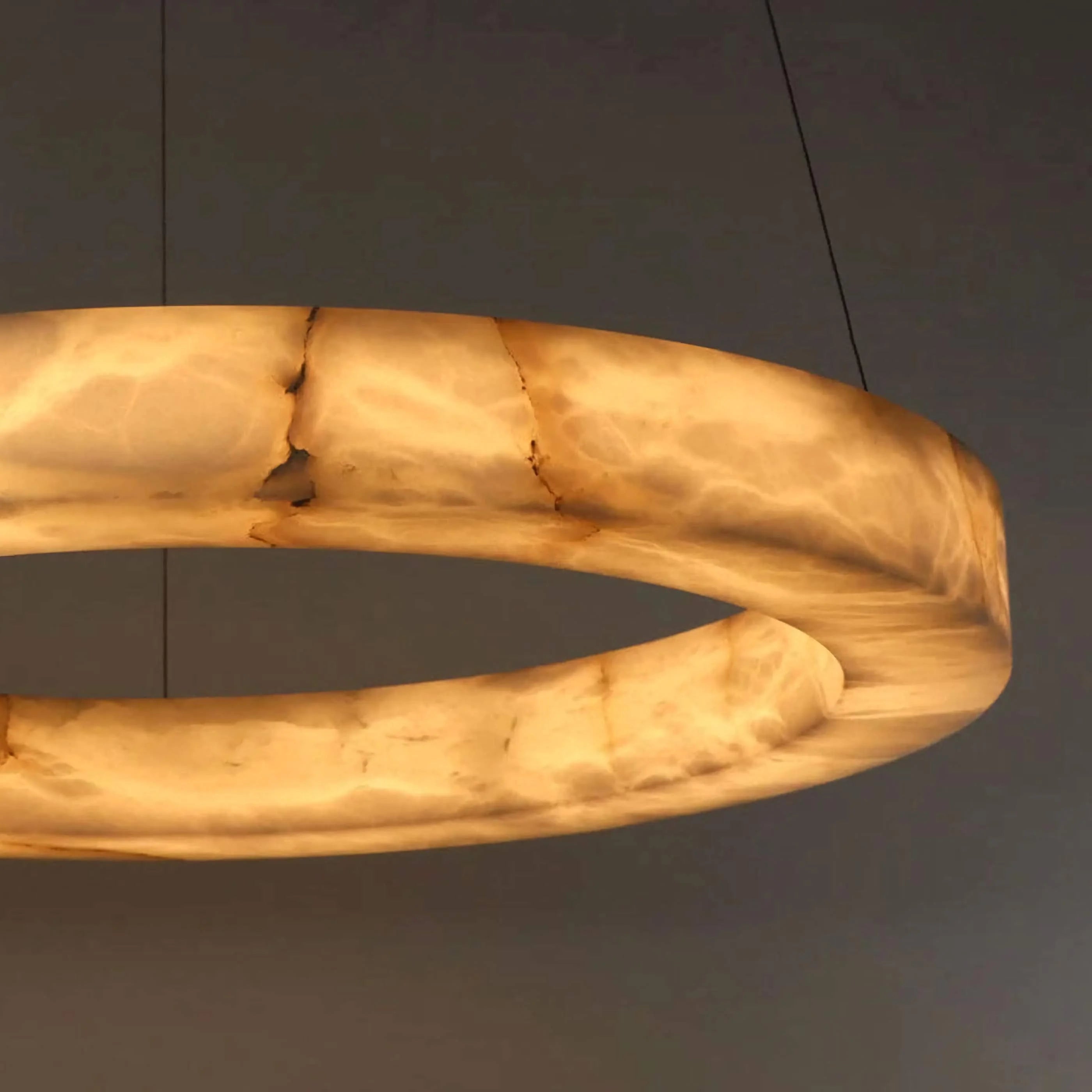 Rivage 3-tier Alabaster Ring Chandelier | Luxury for Stairs Hotels Dining Room Office