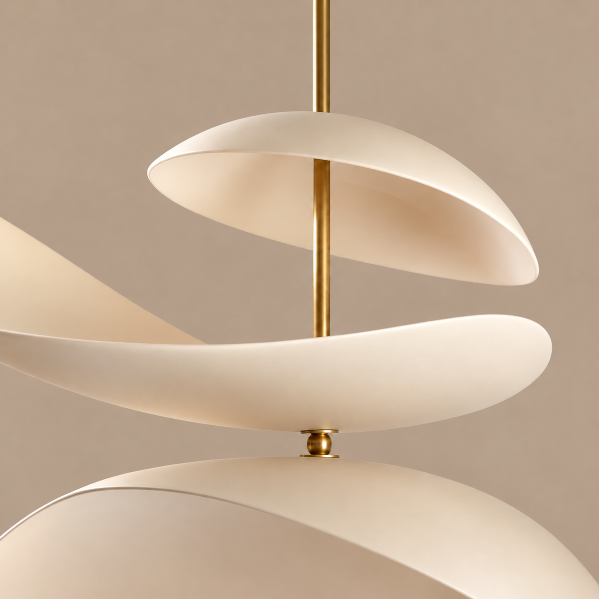 Modern Chandelier - 4-blade Plaster & Brass | Casalola Lights Luxury Lamps for Interior Designers