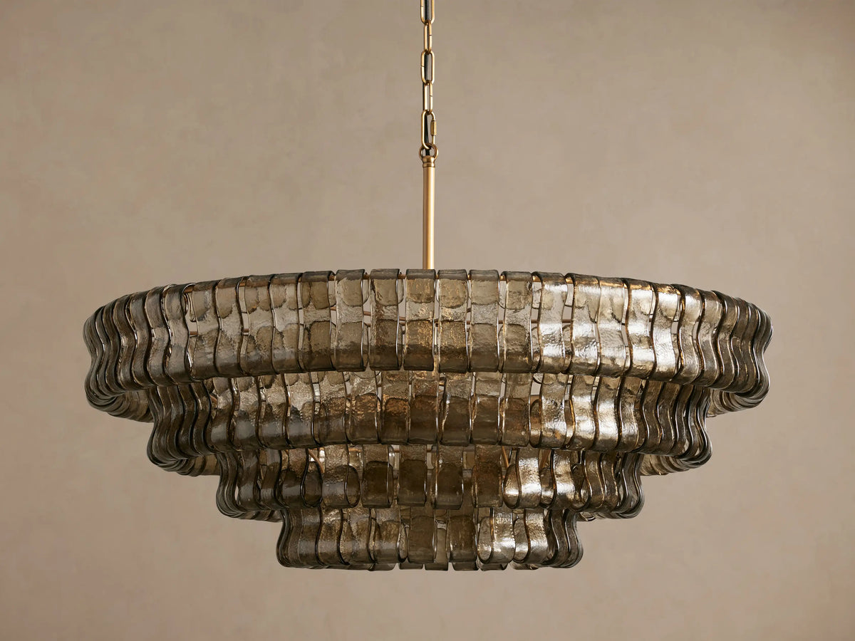 The Bellatrix Chandelier | Amber Glass | CLND013