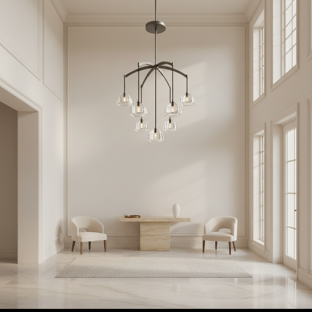 7 LIGHTS BLACK CHANDELIER | CLHYR025B