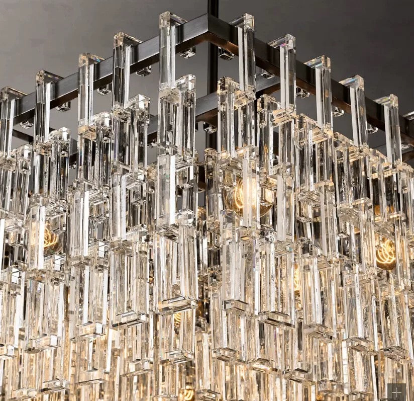 HAND-CUT CRYSTAL RECTANGULAR CHANDELIER | CLHUYL0250