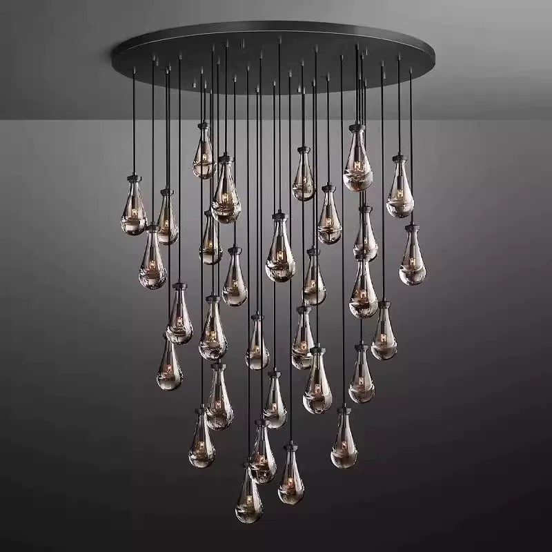 ROUND RAINDROP GLASS CHANDELIER | CLHKA51CL