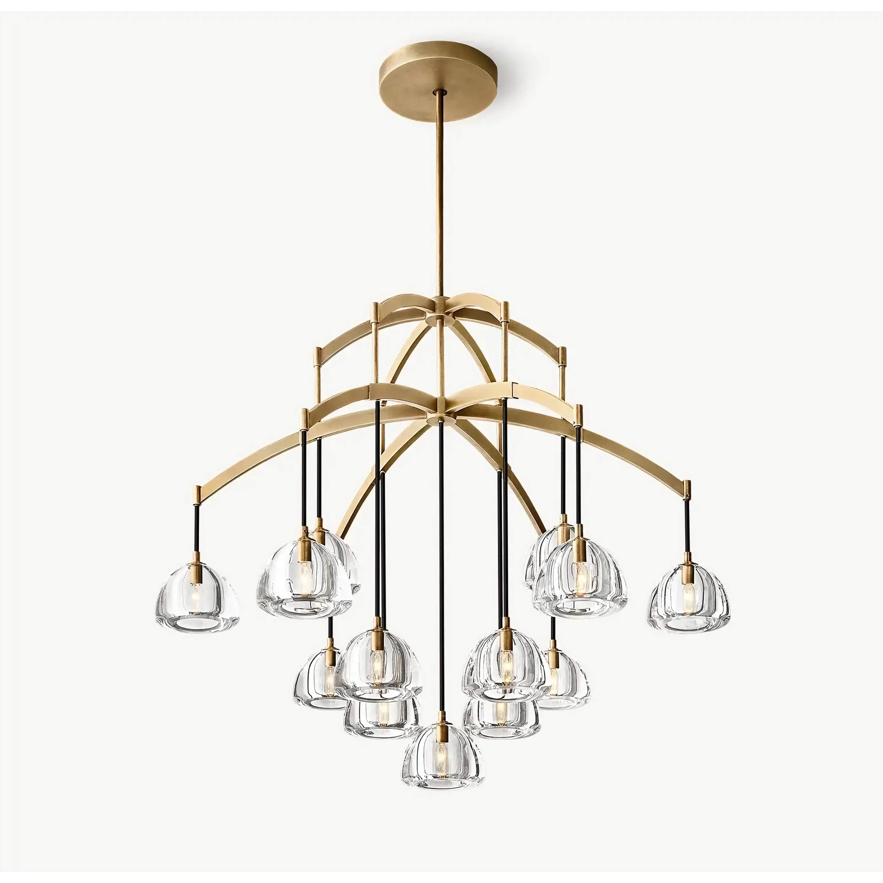 Luxury Chandeliers 9 Lights Ceiling Lamps for Dining Room Copper Finish