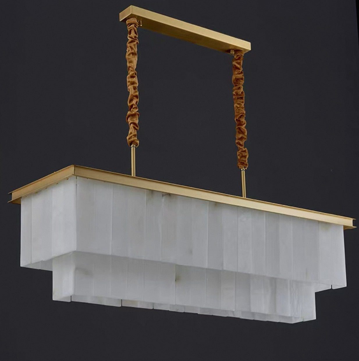 The Volterra Linear Suspension | Natural Alabaster & Solid Copper