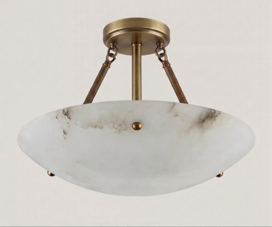 Винтажные круглые потолочные лампы из алебастра | Clas0250a