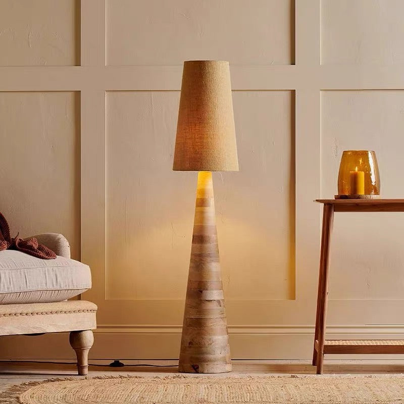 THE KYOTO TOTEM FLOOR LAMP | SOLID WOOD & LINEN
