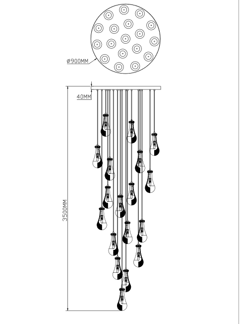 ROUND RAINDROP GLASS CHANDELIER | CLHKA51CL