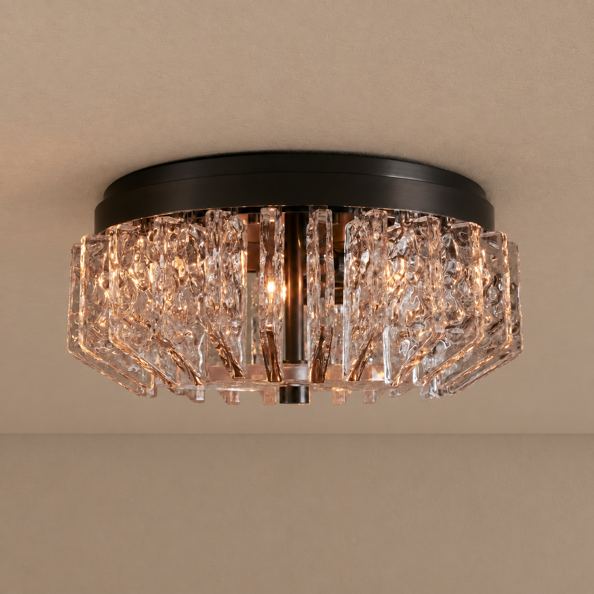 VETRO NERO FLUSH MOUNT | FLUTED GLASS & STAINLESS STEEL | CLVN150BK