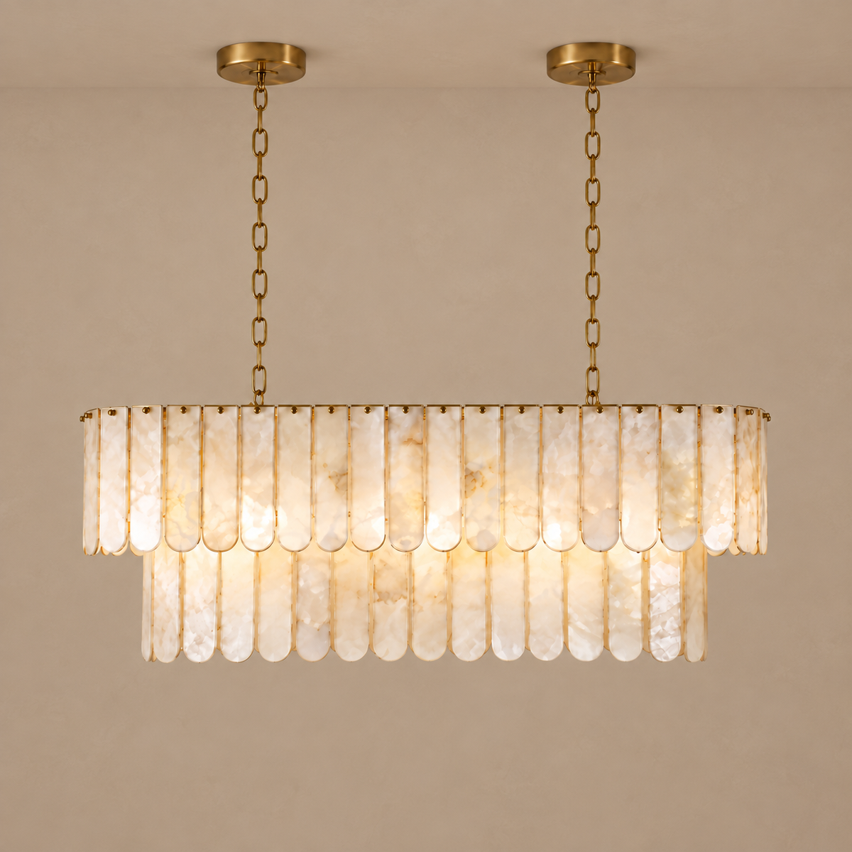 OVAL TIERED SHELL CHANDELIER | CLJUPOFS