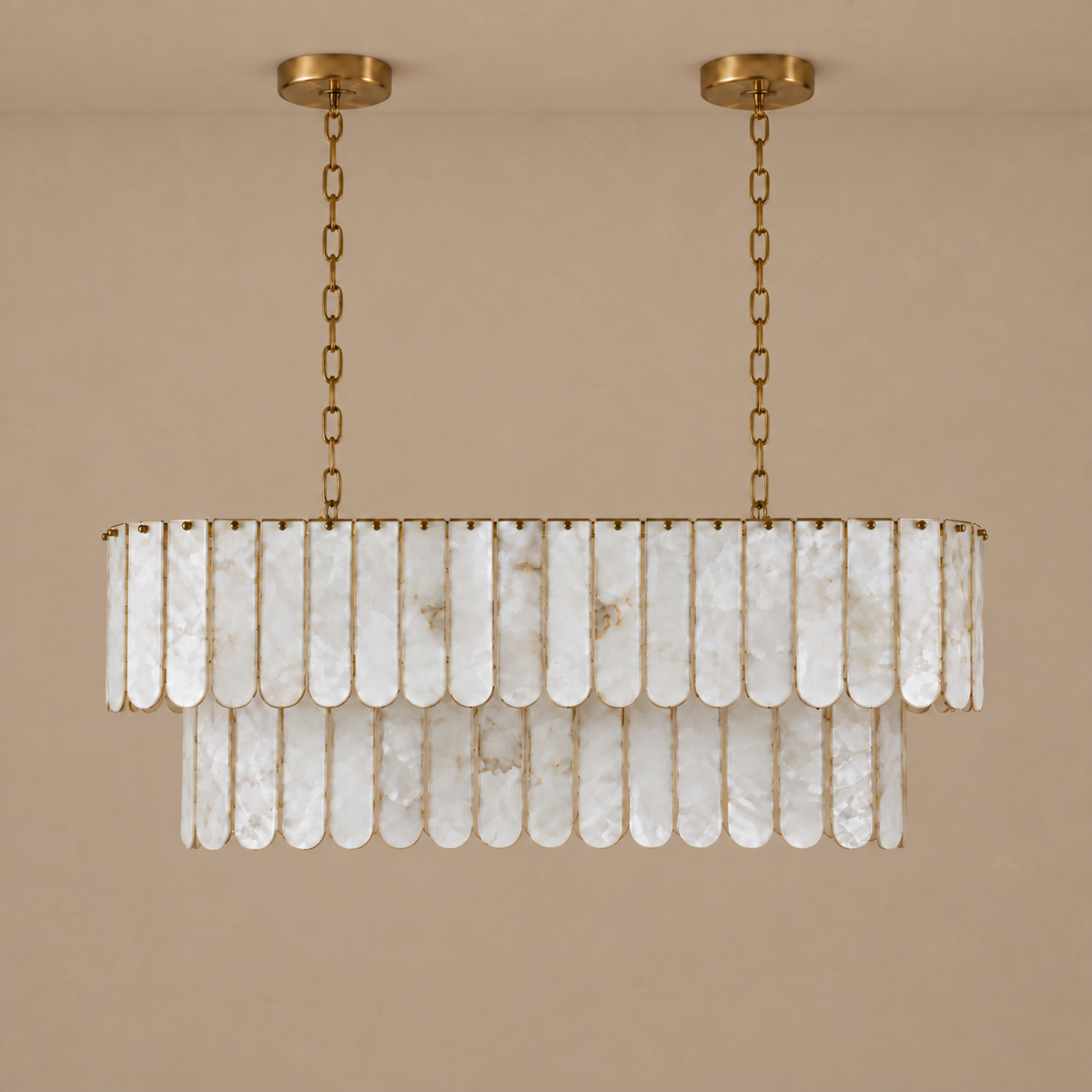 OVAL TIERED SHELL CHANDELIER | CLJUPOFS
