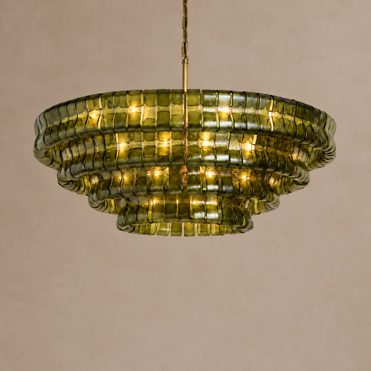 The Bellatrix Chandelier | Green Glass | CLBLXGCH