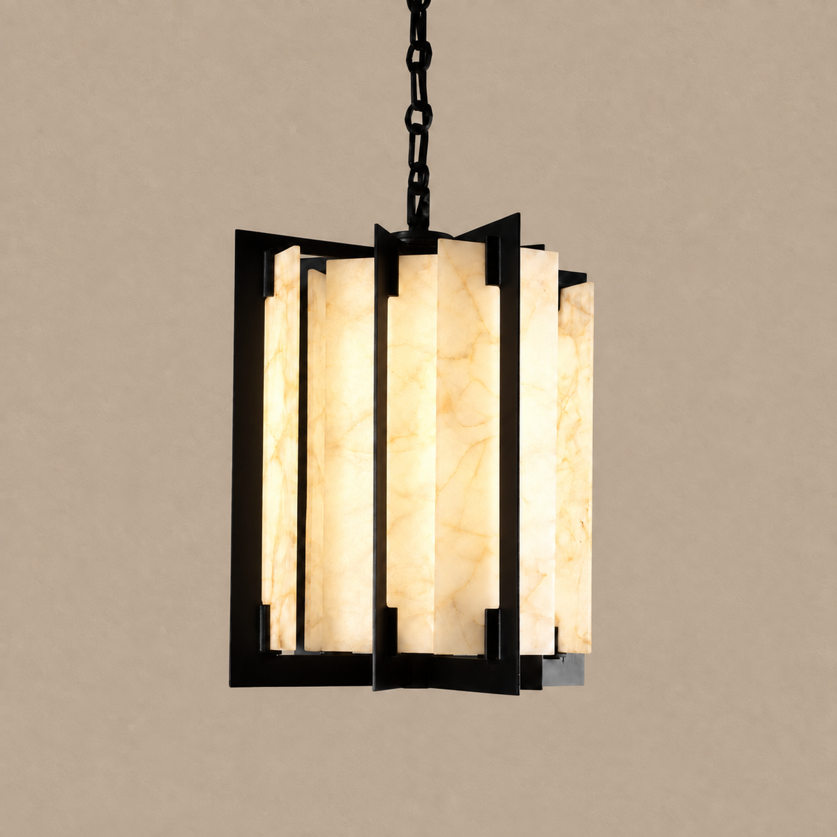 Quarzo Lantern Pendant | Quartz & Black | CLQR026