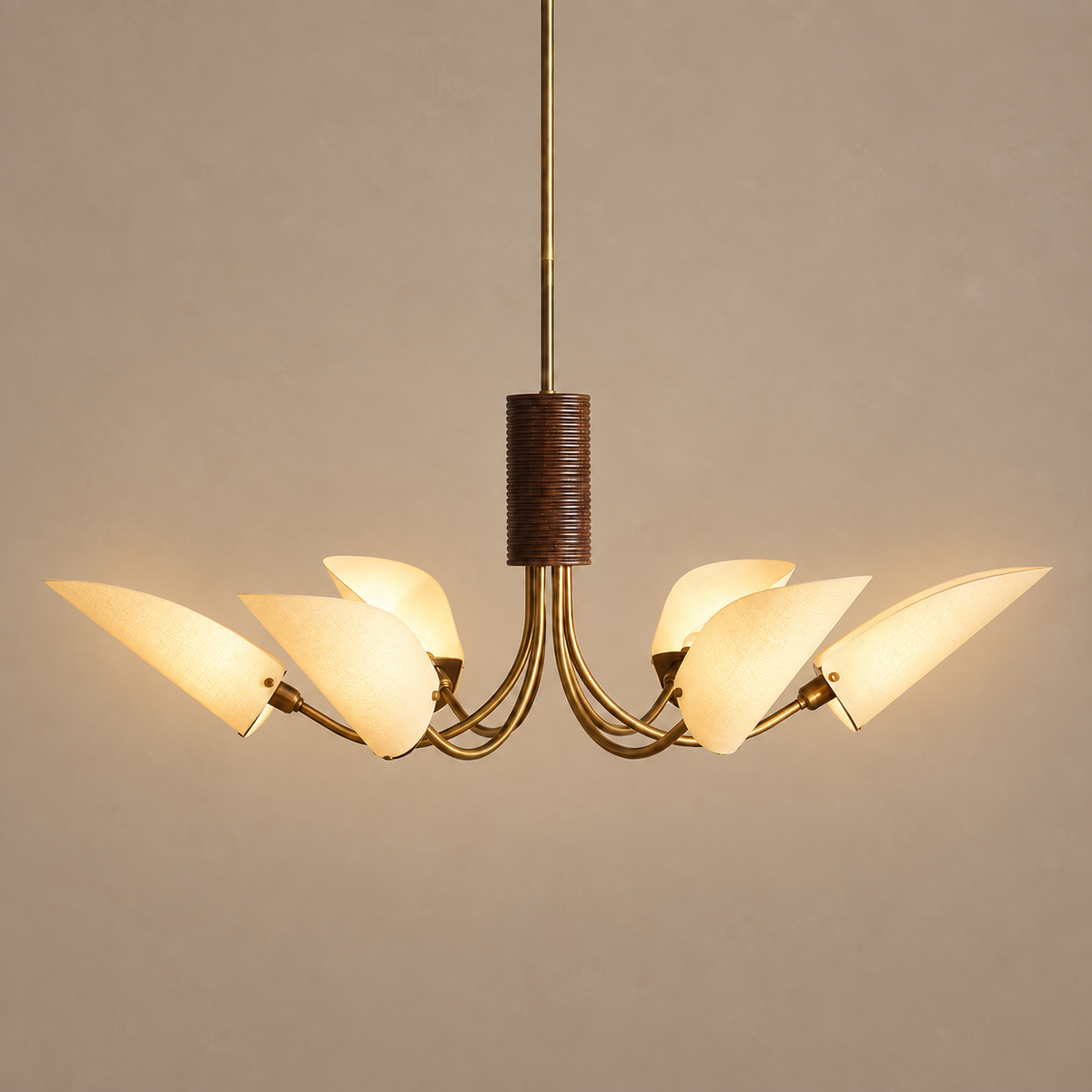 Brass & Fabric Chandelier | 6-Light | CLSFB119BR