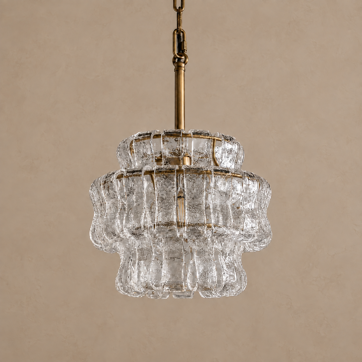 The Bellatrix Pendant | Amber Textured Glass & Bronze | CLND024