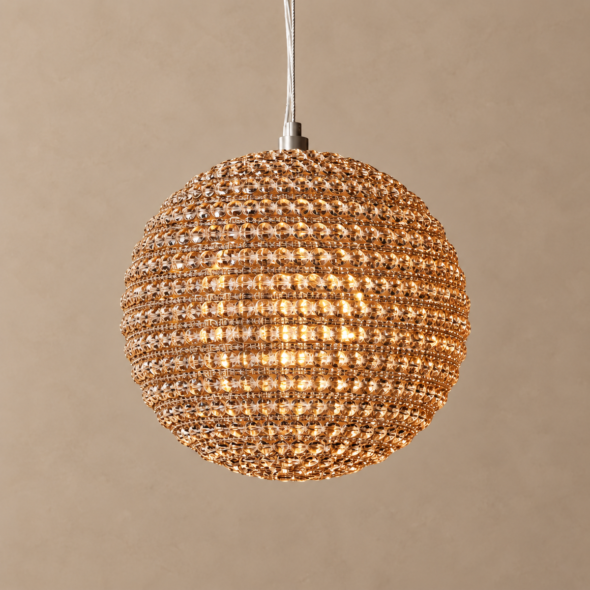 Appia Round Pendant | Amber Crystal | CLAPP-R