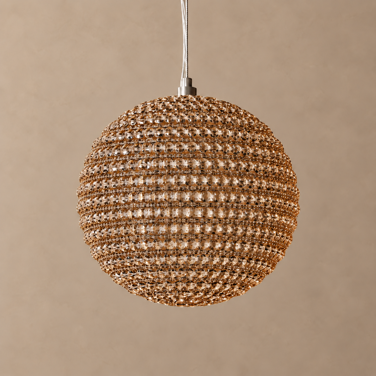 Appia Round Pendant | Amber Crystal | CLAPP-R