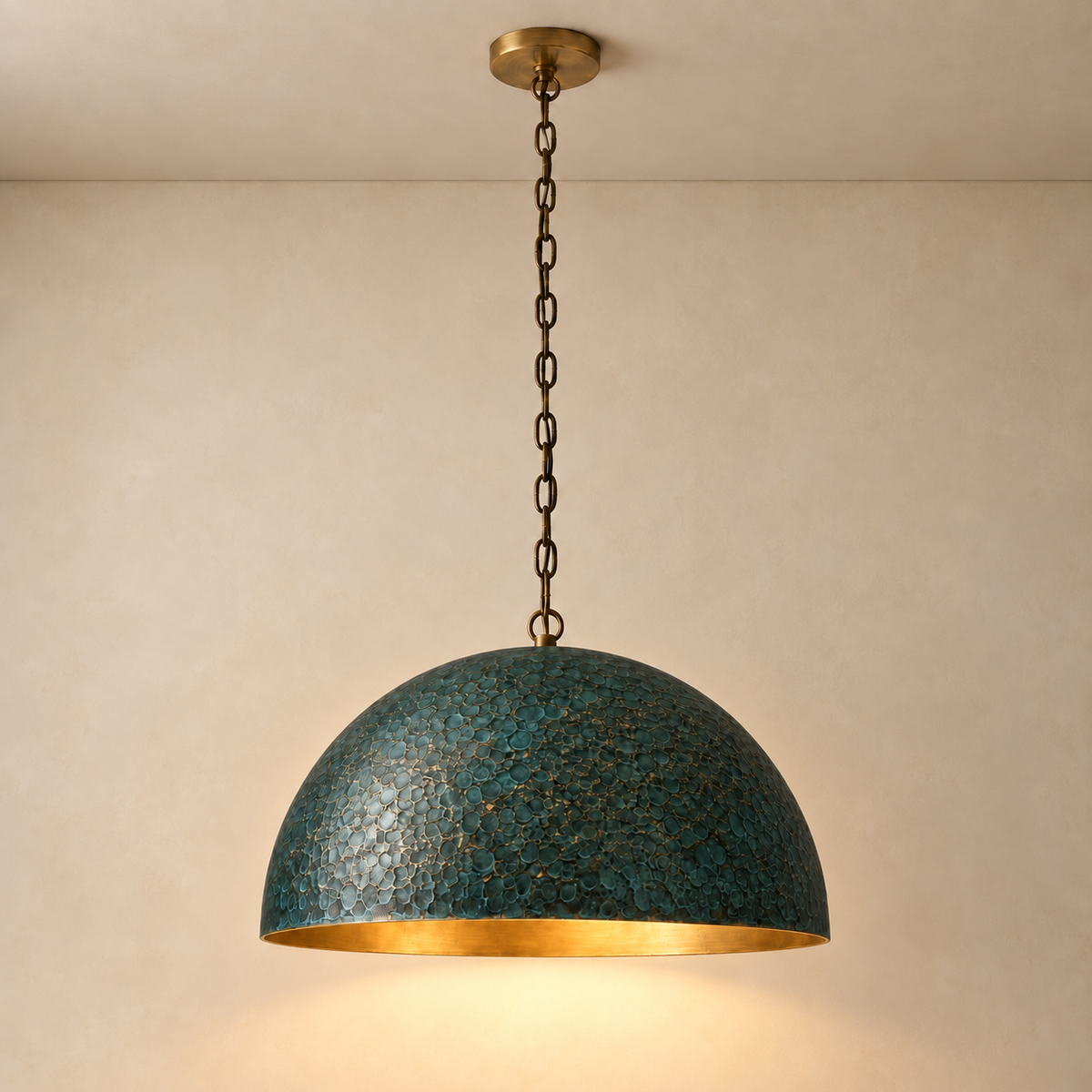 Aurelia Dome Pendant | Green Stainless Steel | CLSS8502G