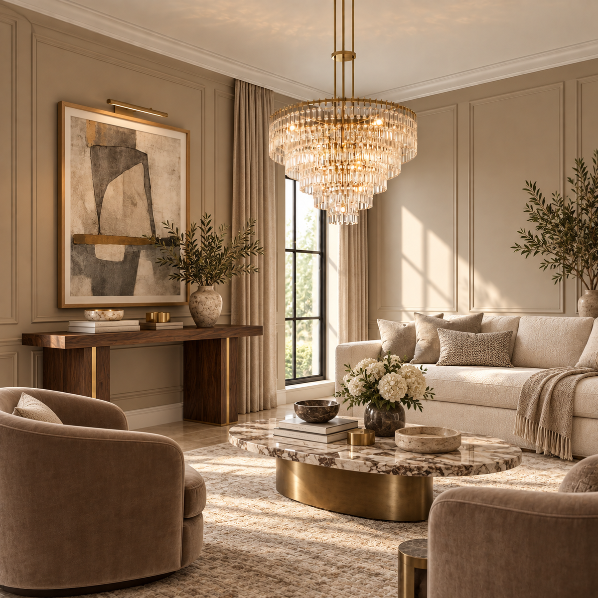 Decò Round Small | Hand-Cut Crystal & Brass | CLHUYL0250