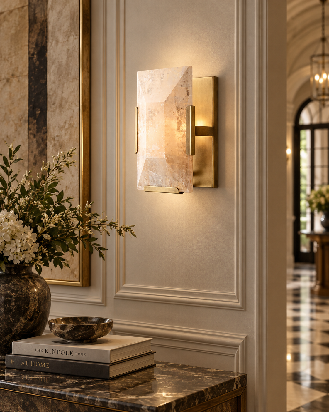 CALCITE & COPPER WALL SCONCE | CLUG02