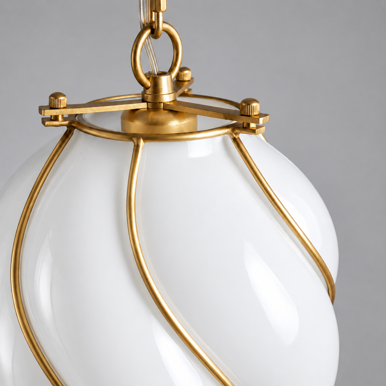 The Belluno Lantern | Glass & Brass Pendant | CLND038