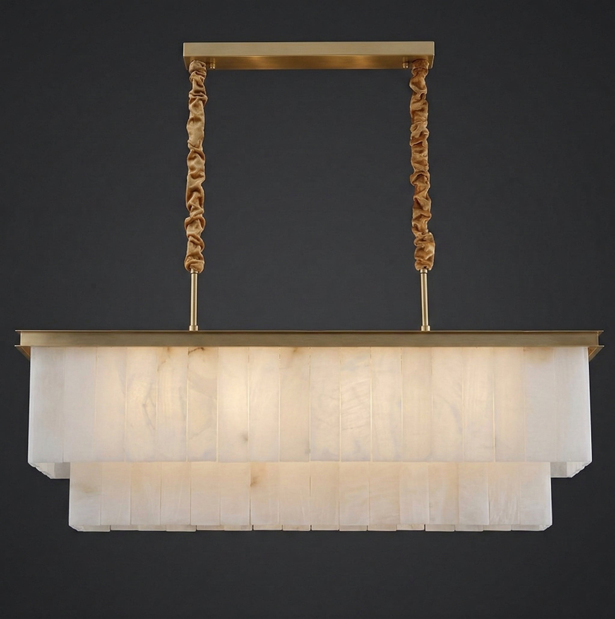 The Volterra Linear Suspension | Natural Alabaster & Solid Copper