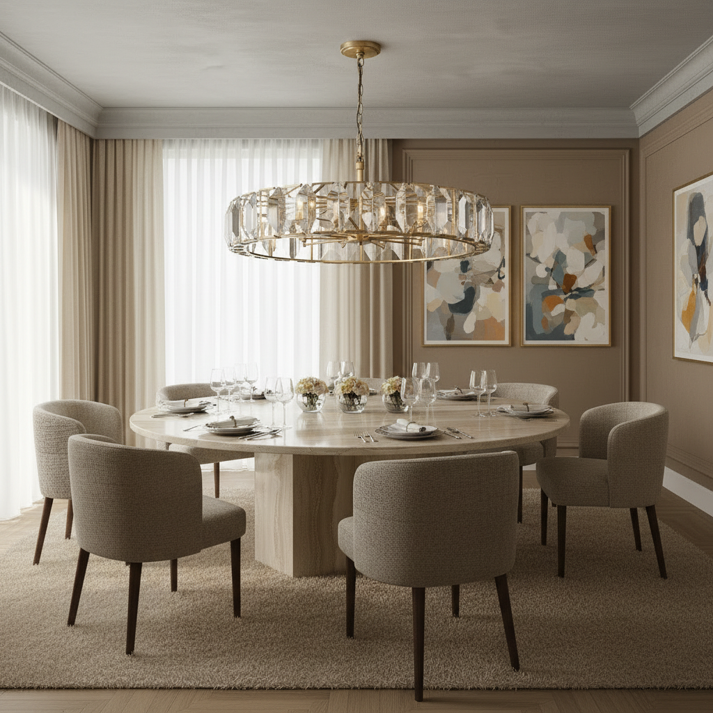 ROUND CRYSTAL HALO CHANDELIER | CLPOH009k