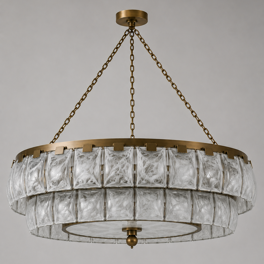 THE HALO CHANDELIER | SWIRLED WHITE GLASS s & ANTIQUE BRASS