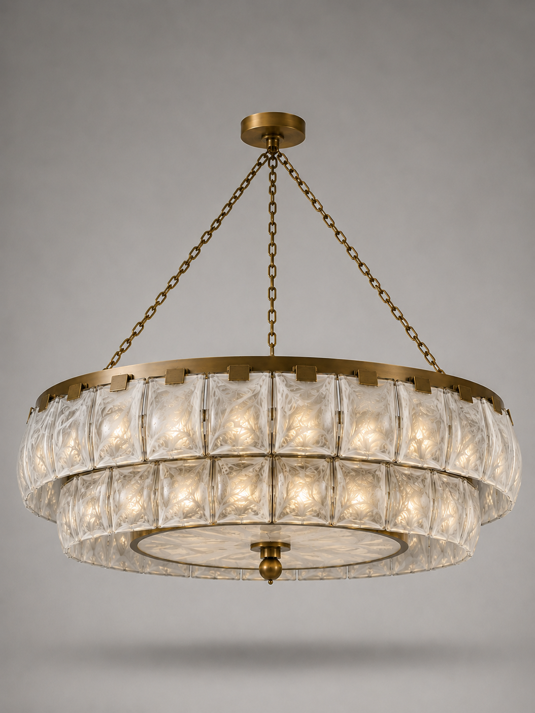 THE HALO CHANDELIER | SWIRLED WHITE GLASS s & ANTIQUE BRASS