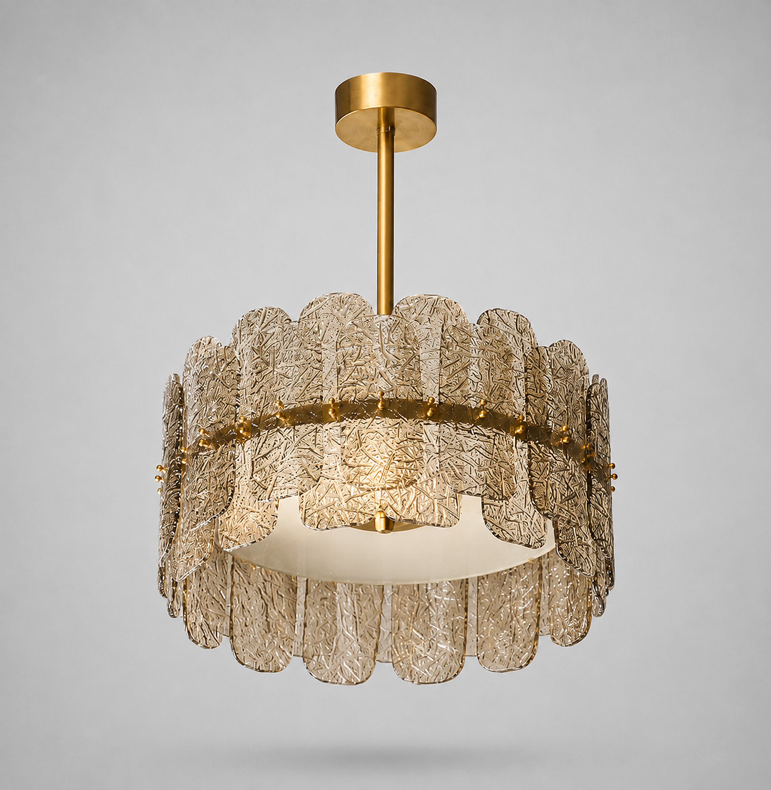 The Nocturne Chandelier | Smoky Art Glass & Brass | CLND007