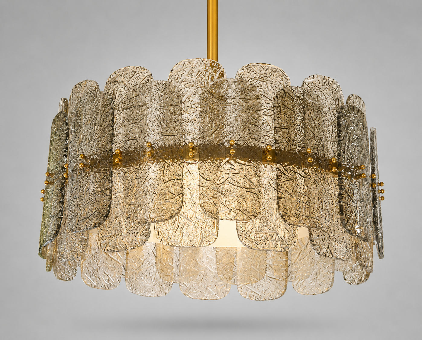 The Nocturne Chandelier | Smoky Art Glass & Brass | CLND007
