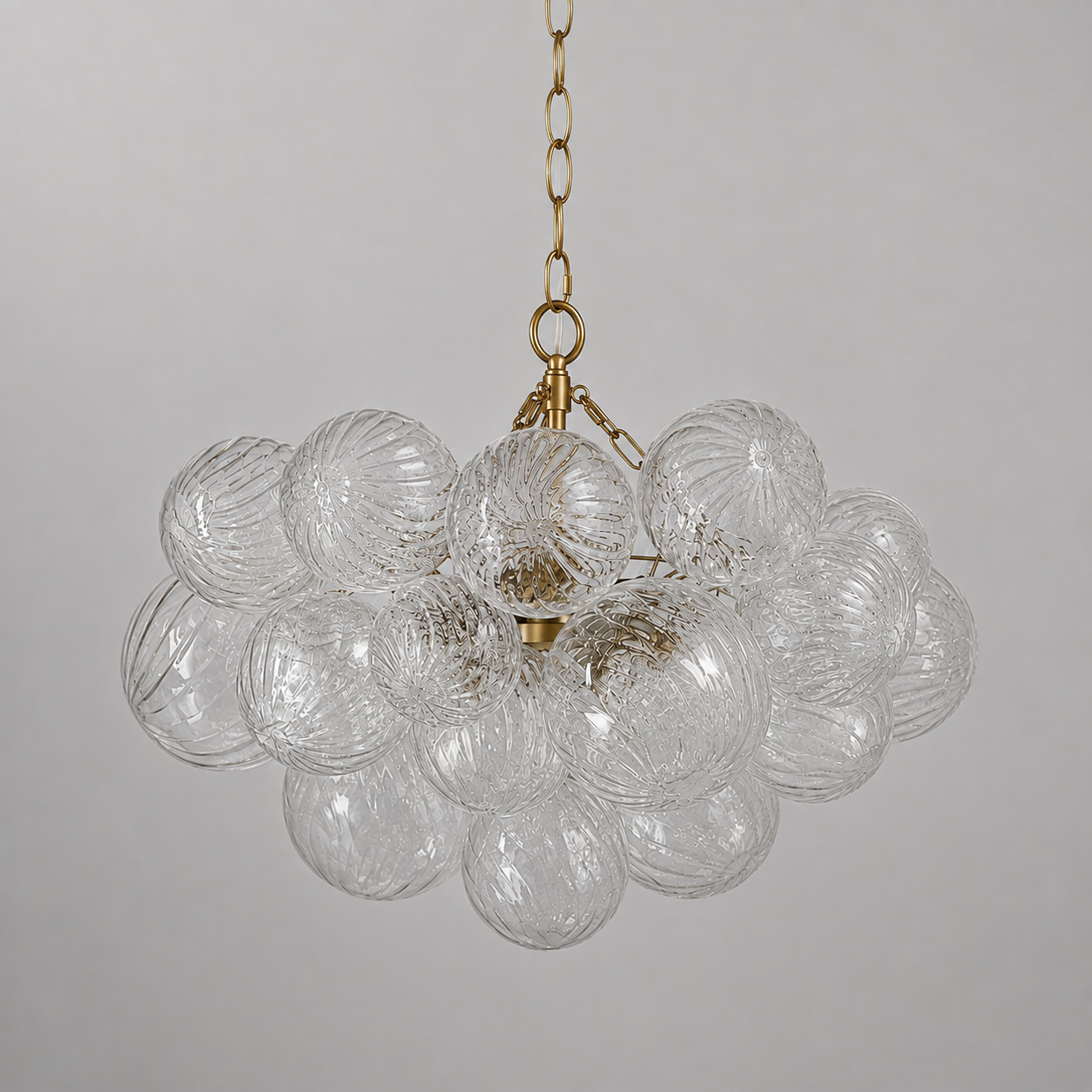 The Quinn Chandelier | Hand-Blown Clear Glass & Brass