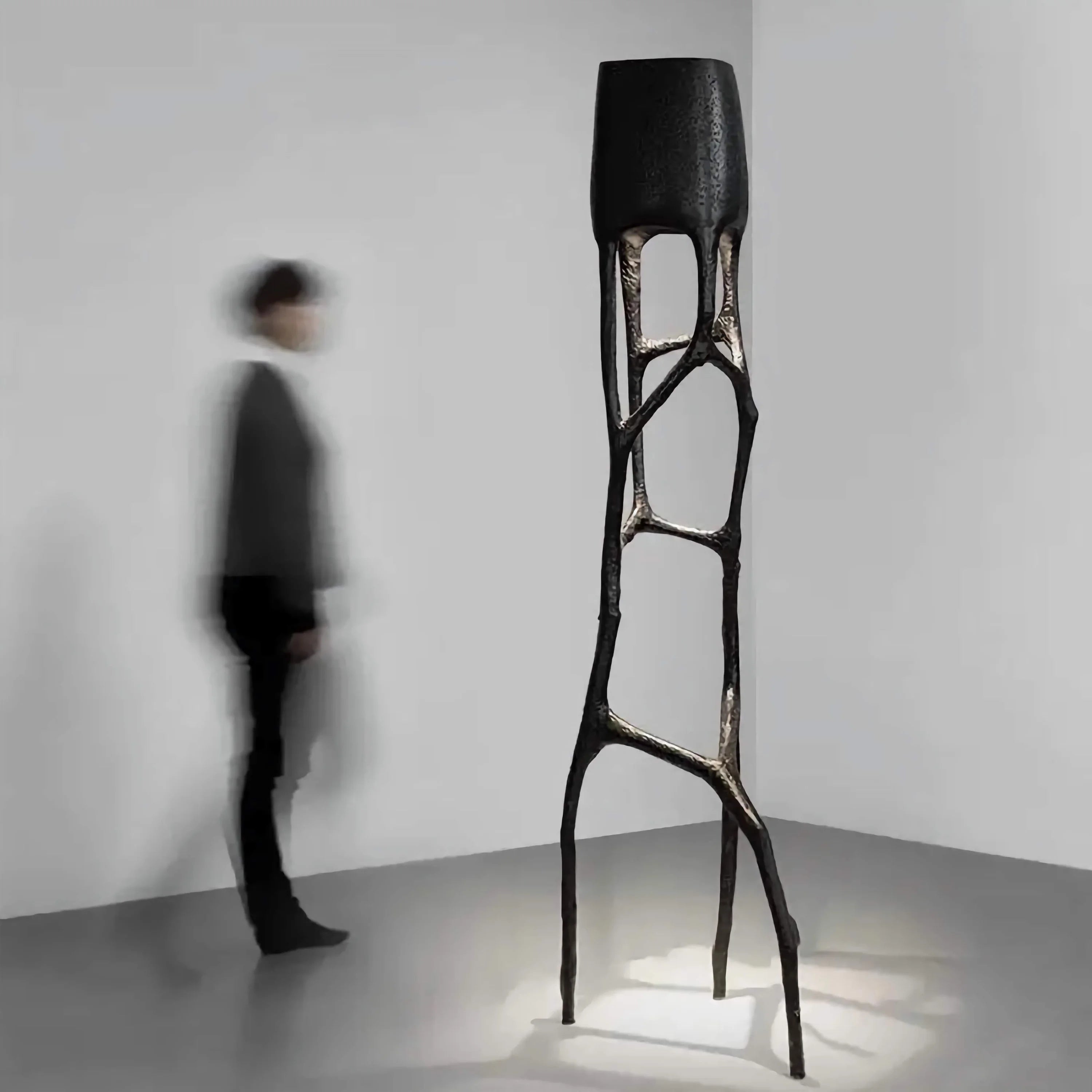 Black Fiberglass Sculptural Floor Lamp | Atelier Nexus Abstract Modern Ul Listed Led Ready