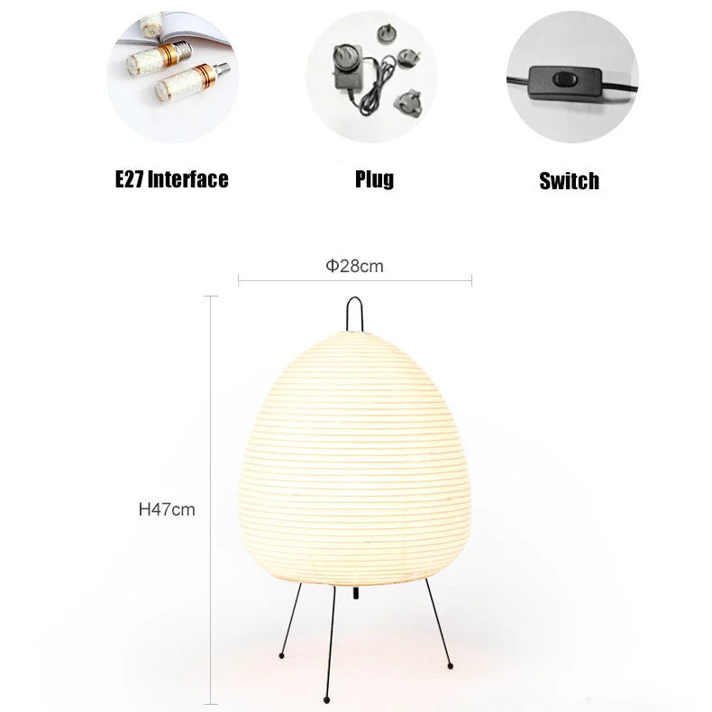 Akari 1ad | Tripod Table Lamp | Noguchi | Paper for Japandi Minimalism Wabi Sabi Decor