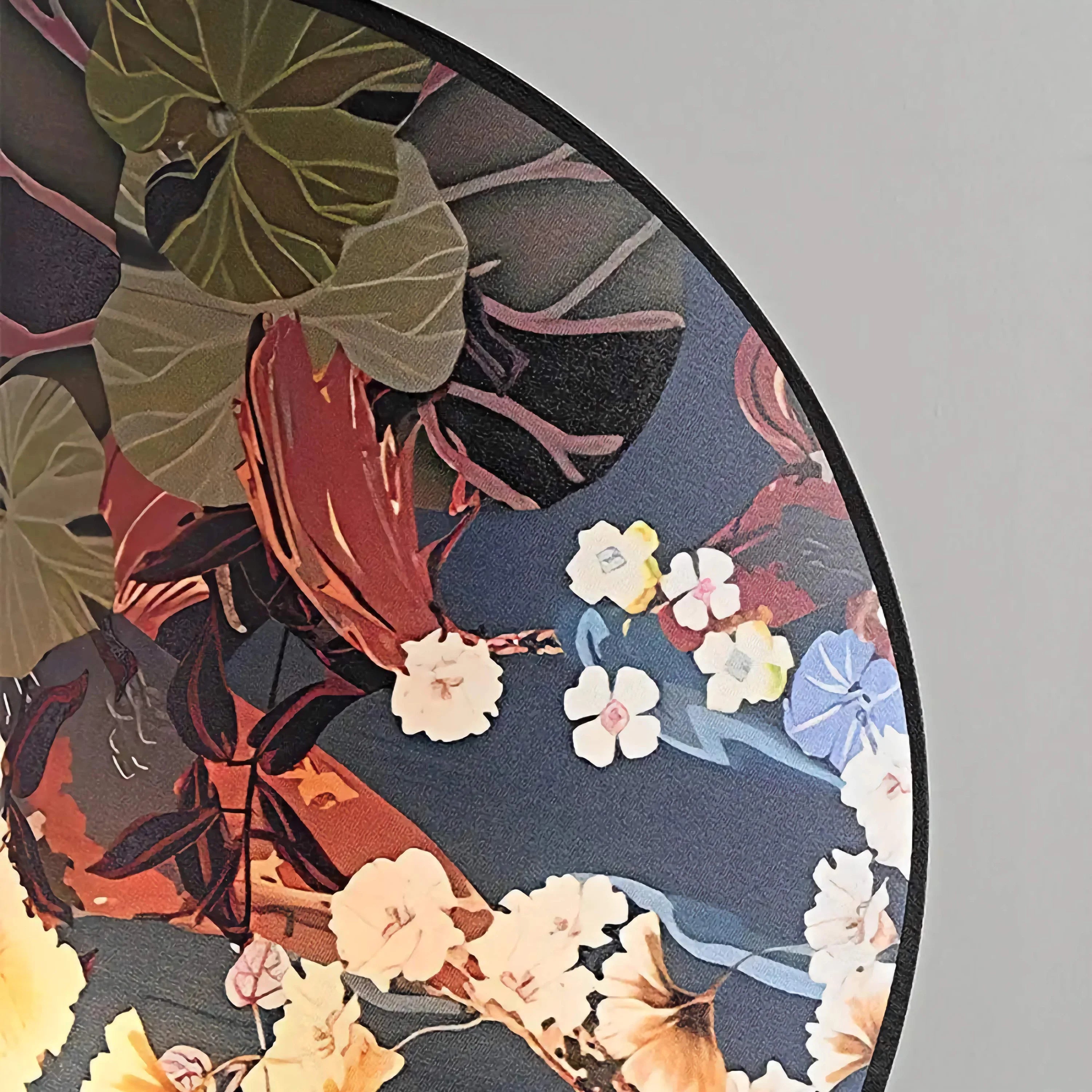 Artisanal Printed Glass Table Lamp – Modern Japanese Inspired Design Blue Akira