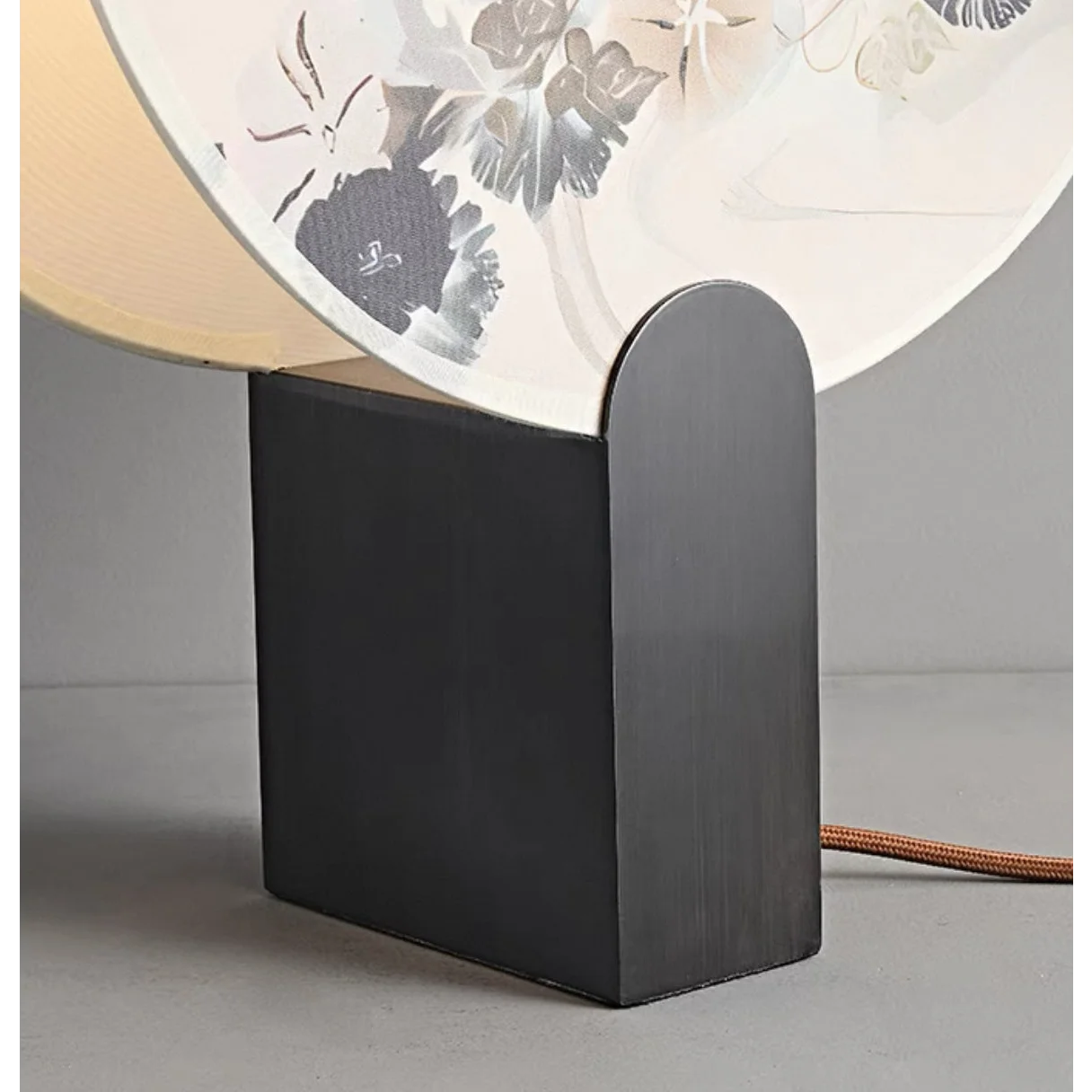 Artisanal Printed Glass Table Lamp – Modern Japanese Inspired Design White Akira