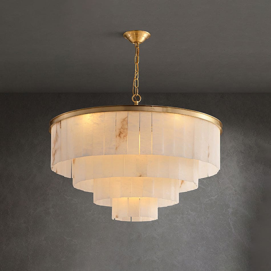 Alabaster Chandelier For Dining Room | Gold Finish | Casalola Lights