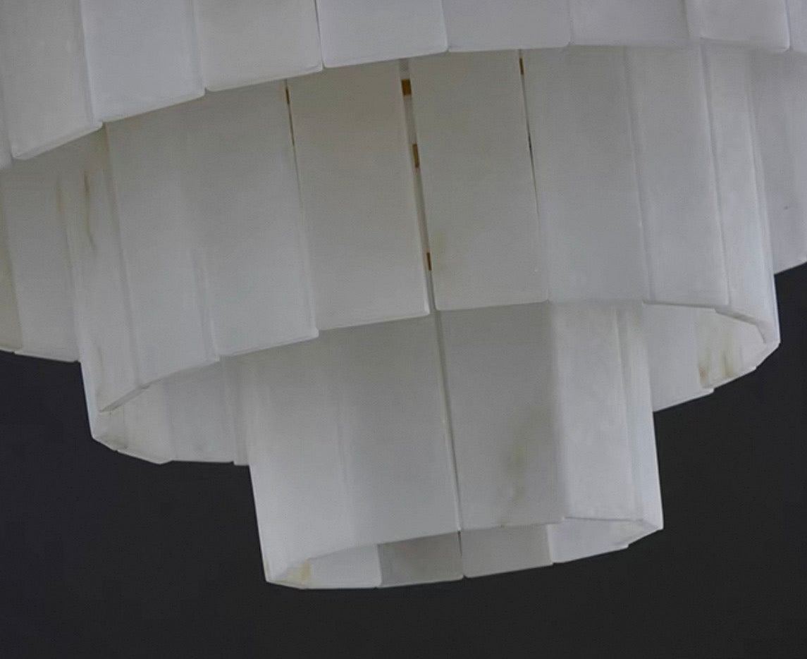 Solid Alabaster Tiered Chandelier | Art Deco Architectural Pendant | Custom Multi-tier Lighting | Casalola Lights