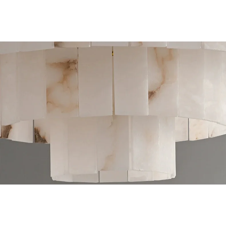 Solid Alabaster Tiered Chandelier | Art Deco Architectural Pendant | Custom Multi-tier Lighting | Casalola Lights